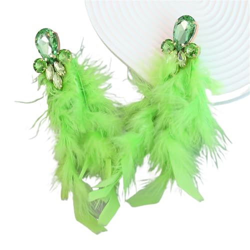 Fashion Statement Fuchsia Feder Ohrringe for Frauen lange hängende Quaste Prom Schmuck(Color-18) von TYNXK