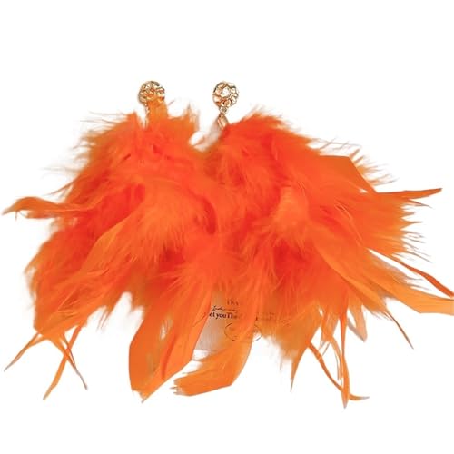Feder Ball Perle Ohrringe Süße Mode Licht Luxus Herbst Und Winter Frauen(Orange) von TYNXK