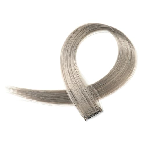 Federhaarverlängerungs 5 Stück Haarverlängerungen, gerade Fransen, Kunsthaar, natürliche Farbe, Clip-on-Haarteile, synthetische Haarspangen, Verlängerung for Frauen Farbige Haarverlängerung (Color : von TYNXK