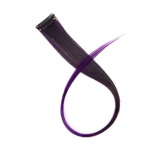 Federhaarverlängerungs 5 Stück synthetische Haarverlängerungen mit Clips, hitzebeständig, glattes Haar, Farbe gefärbt, schwarze Haarspange for Damen Farbige Haarverlängerung (Color : 13, Size : 20in von TYNXK