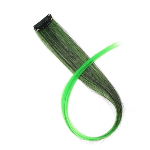 Federhaarverlängerungs 5 Stück synthetische Haarverlängerungen mit Clips, hitzebeständig, glattes Haar, Farbe gefärbt, schwarze Haarspange for Damen Farbige Haarverlängerung (Color : 17, Size : 20in von TYNXK