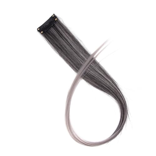 Federhaarverlängerungs 5 Stück synthetische Haarverlängerungen mit Clips, hitzebeständig, glattes Haar, Farbe gefärbt, schwarze Haarspange for Damen Farbige Haarverlängerung (Color : 18, Size : 20in von TYNXK