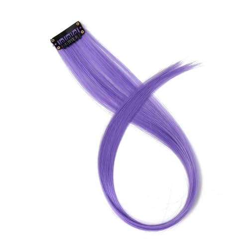 Federhaarverlängerungs 5 Stück synthetische Haarverlängerungen mit Clips, hitzebeständig, glattes Haar, Farbe gefärbt, schwarze Haarspange for Damen Farbige Haarverlängerung (Color : 21, Size : 20in von TYNXK