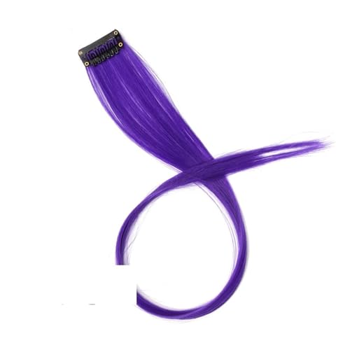 Federhaarverlängerungs 5 Stück synthetische Haarverlängerungen mit Clips, hitzebeständig, glattes Haar, Farbe gefärbt, schwarze Haarspange for Damen Farbige Haarverlängerung (Color : 39, Size : 20in von TYNXK