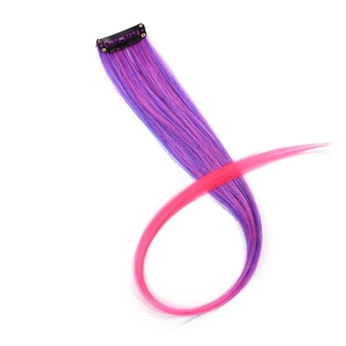 Federhaarverlängerungs 5 Stück synthetische Haarverlängerungen mit Clips, hitzebeständig, glattes Haar, Farbe gefärbt, schwarze Haarspange for Damen Farbige Haarverlängerung (Color : 9, Size : 20inc von TYNXK