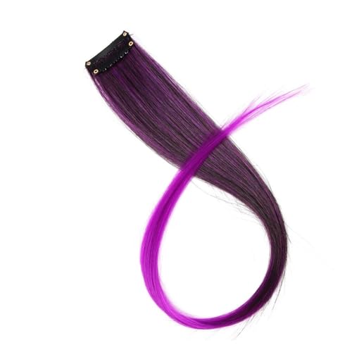 Federhaarverlängerungs Synthetische Haarverlängerung 20 Zoll einteilige Clip-in-Haarverlängerung lange gerade gefälschte Haarteile Haarverlängerung for Frauen Farbige Haarverlängerung (Color : 11, S von TYNXK