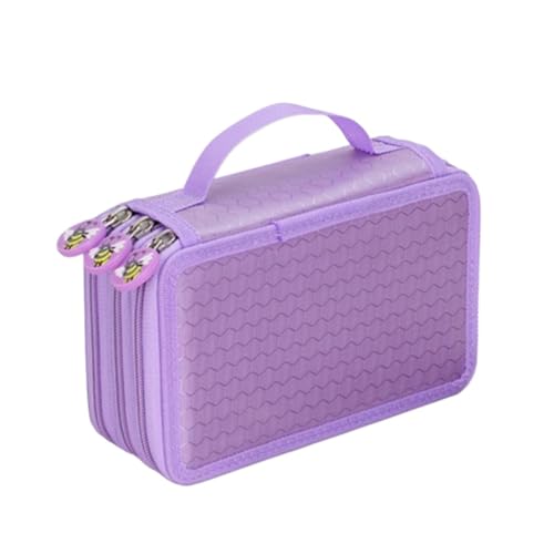 FedermäPpchen 36/48/72 Löcher Oxford School Bleistift Hülle Kreative Zeichnung von Kapazität Zeichnung Pen Bag Box Kinder Multifunktion Stationery Beutel Versorgung Pencil Case ( Color : Purple-3 Laye von TYNXK