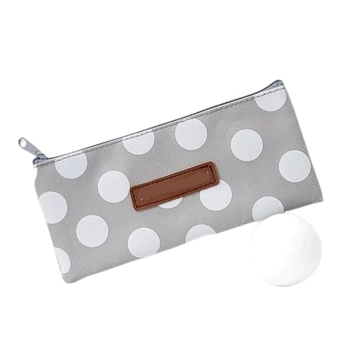 FedermäPpchen Kurze Stil Geometrie Grid Dot Student Bleistift Fall Schule Stift Fall for Mädchen Jungen Schreibwaren Leinwand Große Bleistift Tasche Pencil Case (Color : Grey White-b) von TYNXK