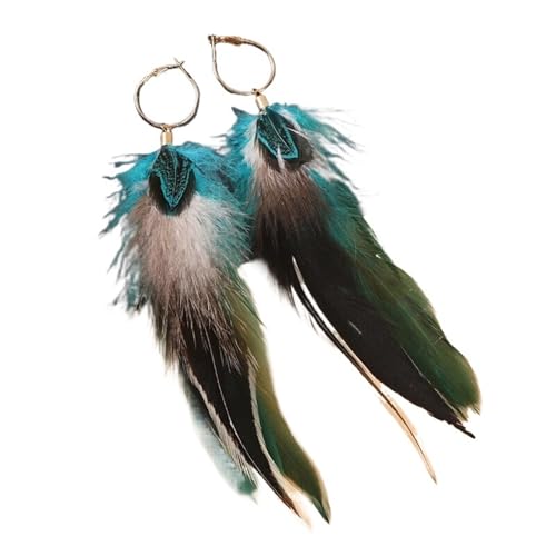 Federohrringe Kreative Federn Lange Trendy Schmuck Zubehör Emaille for Braut Hochzeit(Color 02) von TYNXK