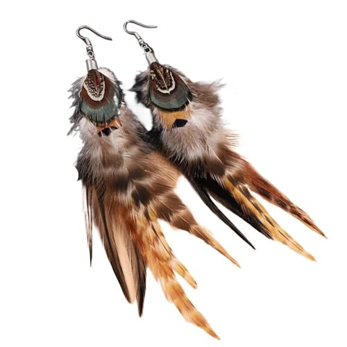 Federohrringe Kreative Federn Lange Trendy Schmuck Zubehör Emaille for Braut Hochzeit(Color 03) von TYNXK