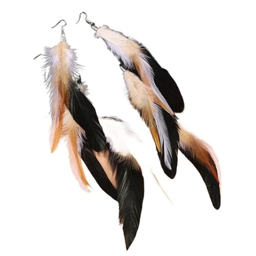 Federohrringe Kreative Federn Lange Trendy Schmuck Zubehör Emaille for Braut Hochzeit(Color 04) von TYNXK