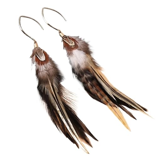 Federohrringe Kreative Federn Lange Trendy Schmuck Zubehör Emaille for Braut Hochzeit(Color 06) von TYNXK