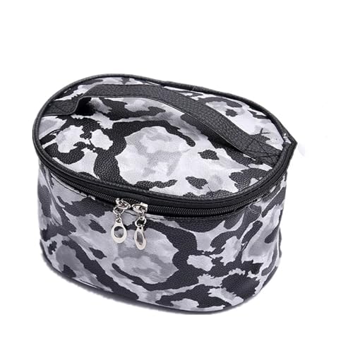 Kosmetiktasche 1 PC Leopard Kosmetiktasche Pu. Leder Frauen Große Kapazität Make up Bag Barrel Shaped Travel Organizer Tasche Beauty Case Schminktasche (Color : Pattern 6) von TYNXK