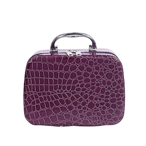 Kosmetiktasche Frauen Kosmetikerinnen Make-up Case Kosmetiktasche Hohe Qualität Reise Organizer Beauty Box Kosmetik Schmuck Toolbox Schminktasche (Color : Purple) von TYNXK