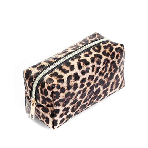 Kosmetiktasche Frauen Marmorieren Kosmetiktaschen Mode Lippenstift Beauty Case Organizer Clutch Bag Pu. Make-up-Tasche Reise-Toiletten-Waschbeutel Schminktasche (Color : Light Color Leopard) von TYNXK