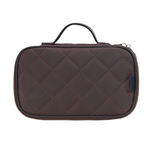 Kosmetiktasche Kosmetische Hülle Make-up-Taschen Frauen Reise Kulturbeutel Professionelle Speicherbürste Notwendigkeiten Make-up Organizer Fall Beauty Schminktasche (Color : Auburn Brown) von TYNXK