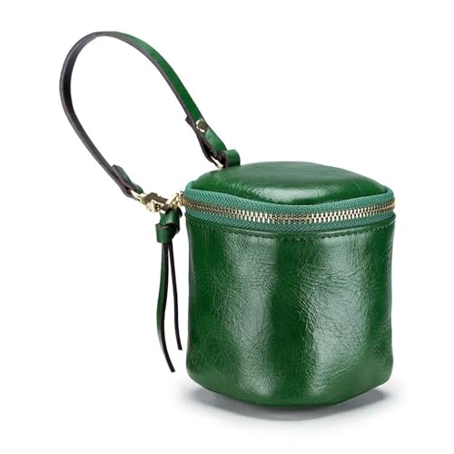 Kosmetiktasche Leder Makeup Tasche Pflegeprodukte Organizer Kulturbeutel Reise Armband Kosmetikbeutel mit Spiegel Schminktasche (Color : Green) von TYNXK