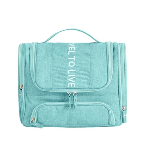 Kosmetiktasche Männer Große Make-up-Tasche Organizer Tragbare Reise Kosmetiktasche for Make-up Hängende Waschbeutel Schönheit Kulturwaren Kit Frauen WC-Tasche Schminktasche (Color : Blue) von TYNXK