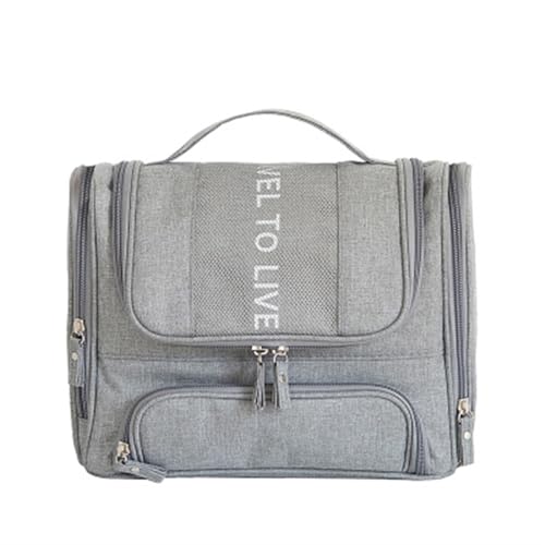 Kosmetiktasche Männer Große Make-up-Tasche Organizer Tragbare Reise Kosmetiktasche for Make-up Hängende Waschbeutel Schönheit Kulturwaren Kit Frauen WC-Tasche Schminktasche (Color : Grey) von TYNXK