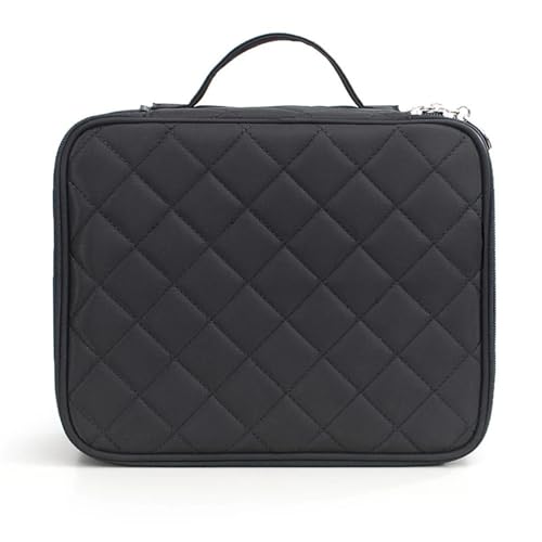 Kosmetiktasche Männer und Frauen Handtaschen Lingge wasserdichte Doppelschicht Große Kapazität Kosmetiktasche Multifunktionswaschaufbewahrungstasche Schminktasche (Color : Black) von TYNXK