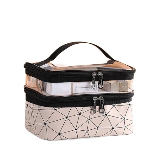 Kosmetiktasche Multifunktions doppelt transparente kosmetische Tasche Frauen Make-up-Fall große Kapazität Reise-Make-up-Organizer-Kulturwaren-Schönheits-Speicherung Schminktasche (Color : 4) von TYNXK