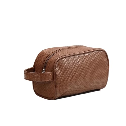 Kosmetiktasche wasserdichte Kultur- Pu. Leder Reise Kosmetiktasche Organizer Frauen Makeup Tasche Make Up Fall Beauty Storage Taschen Schminktasche (Color : Brown) von TYNXK