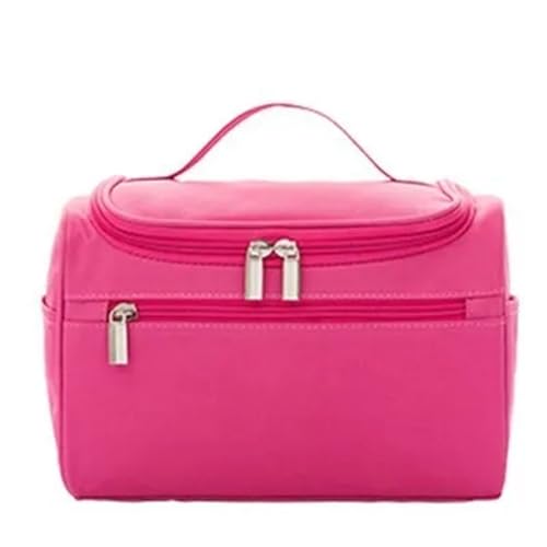 Kosmetiktasche wasserdichte Reißverschluss Make-up-Tasche Reise Polyester männliches Waschset Organizer Makeup-Tasche tragbare Frauen hängende Kulturbeutel for Herren Schminktasche (Color : Rose red von TYNXK