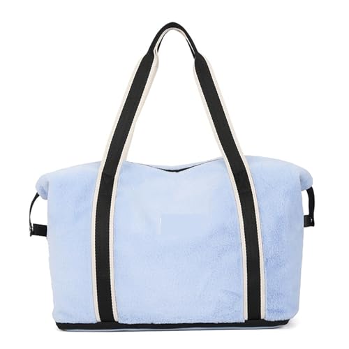 Reisetasche Frauen Sporttasche Reise Fitness Handtasche Casual Reise Seesack Outdoor Sport Wochenende Freizeit Leichte Touring Lagerung Taschen Travel Duffel Bag (Color : Blue) von TYNXK