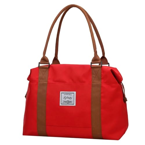 Reisetasche Große Reisetasche for Damen, Kabinen-Tragetaschen, Handtasche, Oxford-Stoff, Segeltuch, wasserdichte Umhängetaschen for Damen, Wochenend-Übernachtungstasche Travel Bag (Color : Red S) von TYNXK