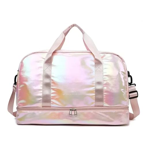 Reisetasche Large Capacity Travel Bags Waterproof Tote Handbag Travel Women Bags Women Yoga Fitness Bags with Shoe Compartment Travel Duffel Bag (Color : Pink) von TYNXK