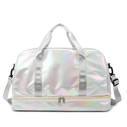 Reisetasche Large Capacity Travel Bags Waterproof Tote Handbag Travel Women Bags Women Yoga Fitness Bags with Shoe Compartment Travel Duffel Bag (Color : White) von TYNXK