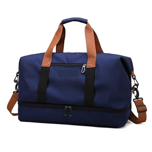 Reisetasche Oxford Reisetasche Handtaschen Große Kapazität Handgepäck Taschen Männer Frauen Schulter Outdoor Tote Wochenende wasserdichte Tasche Travel Bag (Color : Deep Blue) von TYNXK