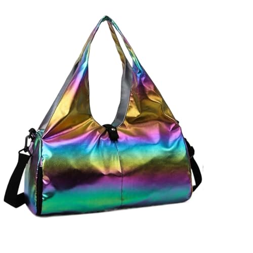 Reisetasche Women Gym Satchel Bag Large Capacity Pearlescent Sports Storage Bag Waterproof Multipocket Dry Wet Separation Outdoor Simple Bag Travel Duffel Bag (Color : Multicolor) von TYNXK