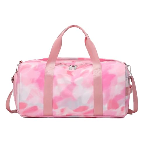 Reisetasche for Mädchen, Turnbeutel, Turnbeutel, Tanztasche, Schuhfach, Wet Pocket, Weekender, Sport über Nacht Travel Duffel Bag (Color : Pink Graffiti) von TYNXK