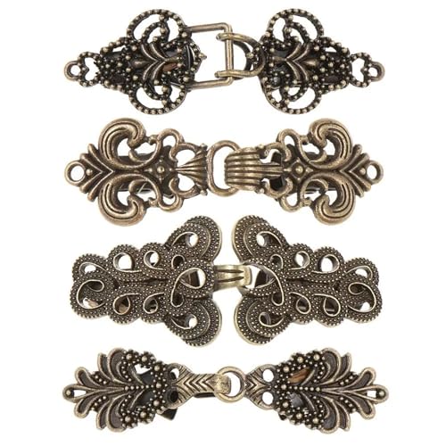 Schal-Strickjacken-Clips 1 Set Vintage Strickjacke Clip Pin Verschluss Set Schal Bluse Brosche for Frauen Mode Schmuck Schal-Schnalle (Color : Antique Bronze 2) von TYNXK