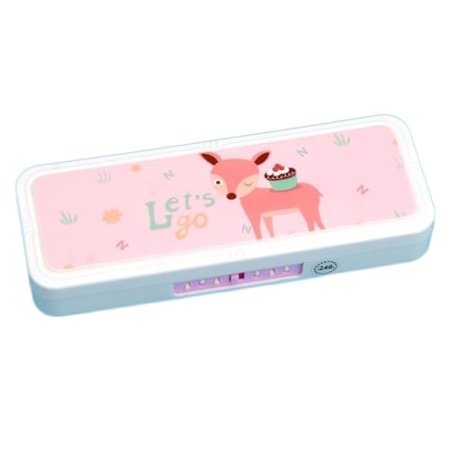 Stifte Box Federmäppchen mit Passwortsperre, Cartoon-Tiere, Kunststoff, Schreibwaren-Box, Schule, Federmäppchen for Kinder, Stifteetui, Student, Stiftebox, Geschenke Stifte MäPpchen ( Color : A16 ) von TYNXK