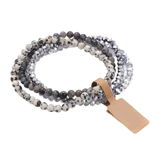 TYNXK 4-lagiges Armband aus elastischem Seil mit Steinglasperlen, 4 mm, mehrlagiges Set, Schmuckgeschenk(Color-02) von TYNXK