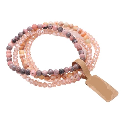 TYNXK 4-lagiges Armband aus elastischem Seil mit Steinglasperlen, 4 mm, mehrlagiges Set, Schmuckgeschenk(Color-03) von TYNXK