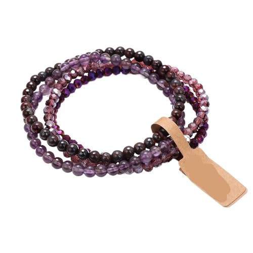 TYNXK 4-lagiges Armband aus elastischem Seil mit Steinglasperlen, 4 mm, mehrlagiges Set, Schmuckgeschenk(Color-05) von TYNXK