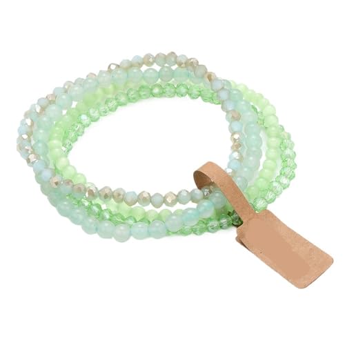 TYNXK 4-lagiges Armband aus elastischem Seil mit Steinglasperlen, 4 mm, mehrlagiges Set, Schmuckgeschenk(Color-06) von TYNXK