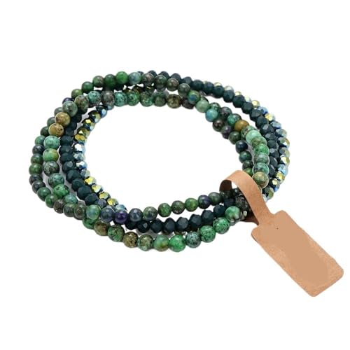 TYNXK 4-lagiges Armband aus elastischem Seil mit Steinglasperlen, 4 mm, mehrlagiges Set, Schmuckgeschenk(Color-07) von TYNXK