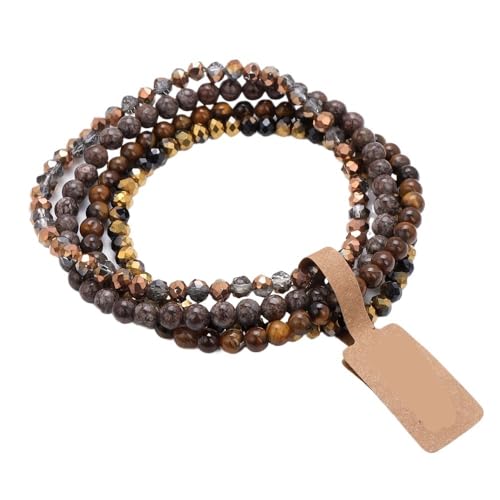 TYNXK 4-lagiges Armband aus elastischem Seil mit Steinglasperlen, 4 mm, mehrlagiges Set, Schmuckgeschenk(Color-08) von TYNXK