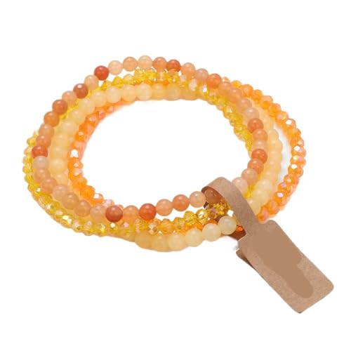 TYNXK 4-lagiges Armband aus elastischem Seil mit Steinglasperlen, 4 mm, mehrlagiges Set, Schmuckgeschenk(Color-09) von TYNXK