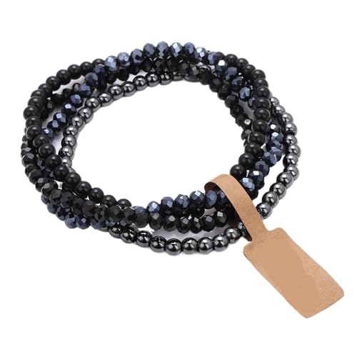TYNXK 4-lagiges Armband aus elastischem Seil mit Steinglasperlen, 4 mm, mehrlagiges Set, Schmuckgeschenk(Color-11) von TYNXK