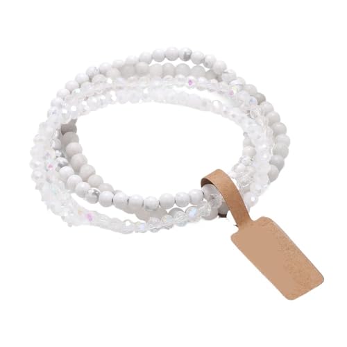TYNXK 4-lagiges Armband aus elastischem Seil mit Steinglasperlen, 4 mm, mehrlagiges Set, Schmuckgeschenk(Color-12) von TYNXK