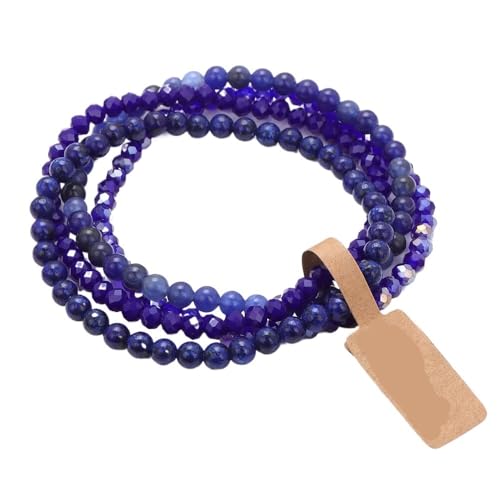 TYNXK 4-lagiges Armband aus elastischem Seil mit Steinglasperlen, 4 mm, mehrlagiges Set, Schmuckgeschenk(Color-14) von TYNXK