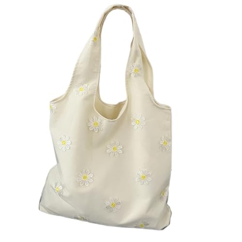 TYNXK Bestickte Canvas-Tasche, Spitze, Freizeit-Reisetasche, literarische, große Kapazität, vielseitige Umhängetasche(Color-04) von TYNXK