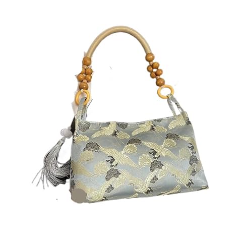 TYNXK Bestickte Unterarmtasche Quaste Handtaschen Temperament Pendler Einzelschultertaschen(Blue) von TYNXK