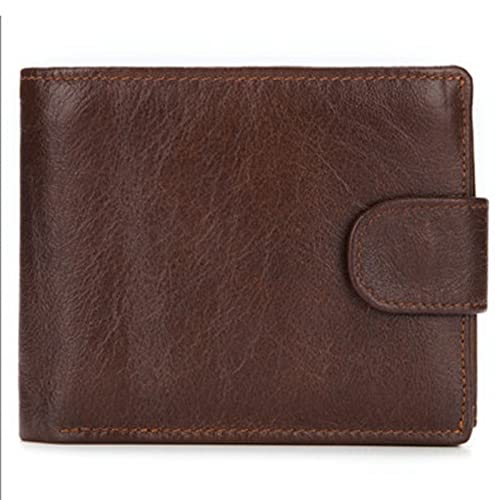 TYNXK Brieftasche Brieftasche mit Schnalle for Männer echte Leder -Männer Brieftaschen brauner männlicher Geldbeutelhalter Portemonnaie (Color : Brown Men Wallet) von TYNXK