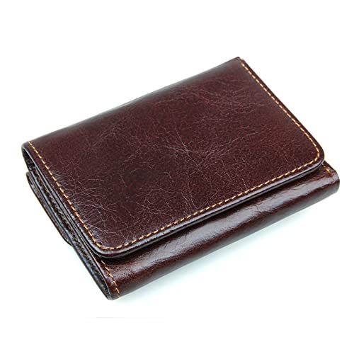 TYNXK Brieftasche Leder Männer Brieftasche Vintage Multifunktional männliche Geldbörse RFID Antimagnetische Lederbrieftasche Portemonnaie (Color : Chocolate Men Wallet) von TYNXK